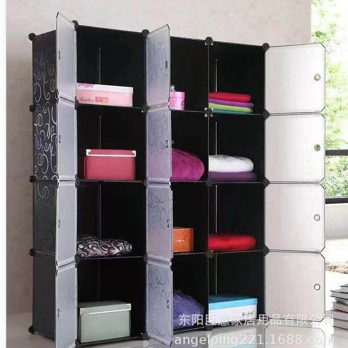 简易衣柜尚现代简纳卧室轻XGB奢衣橱收柜约塑料组装衣柜时门组装