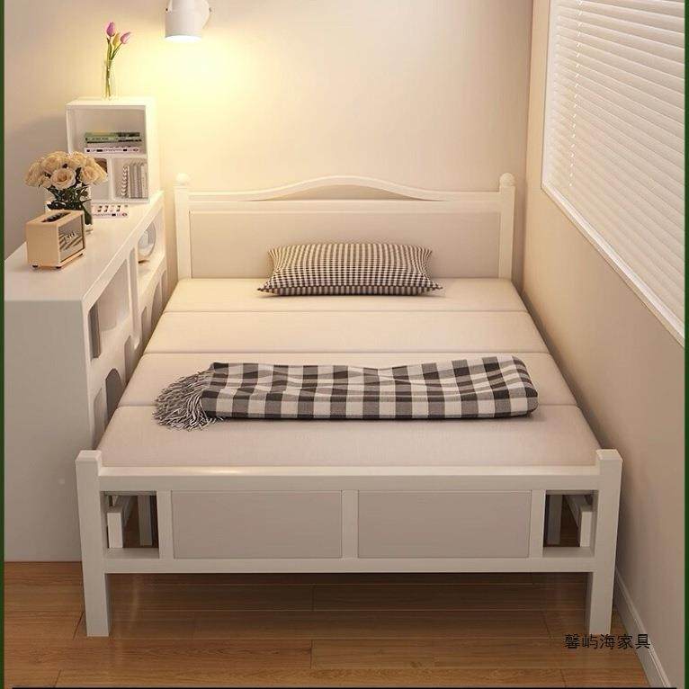 折叠床单人加0175用简易硬板床长款双出人租房午休午家睡成人铁床