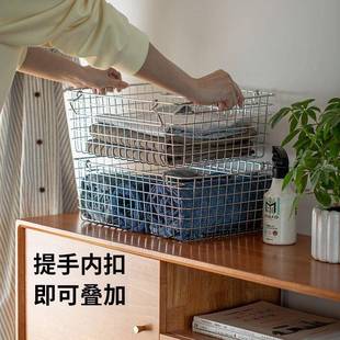 M0B304锈钢收用纳筐厨房储物篮家可叠加网篮桌不面杂物筐衣NMI物