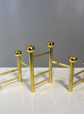 轻奢简叠多头烛NLV金台属旋转圆球装饰摆件折设计极师样板房餐厅