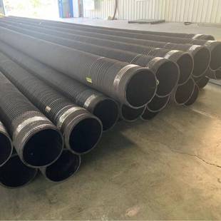 黑色耐砂大口径胶管磨941水钢丝橡胶管吸管耐压法兰吸排管抽管负