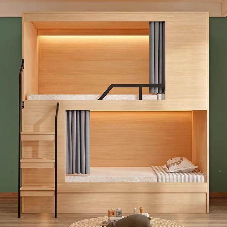 太空层舱双层床宿舍高低竞铺全包床公寓高低床双床铺青XT-TKC00旅