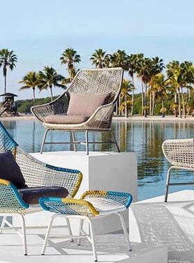 户外藤编阳台桌椅组合庭40638院花室园光外露天阳房休闲藤小椅三