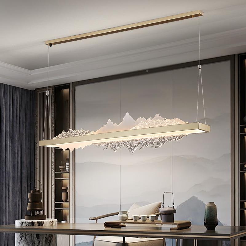 餐厅吊灯轻奢约简设吧台灯785计师新书中式风格房创意长条创意餐