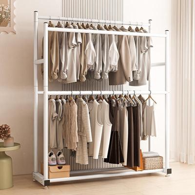 杠衣帽架落地式用卧家室衣帽架室内双层YD-N双杠简易双衣挂架阳台