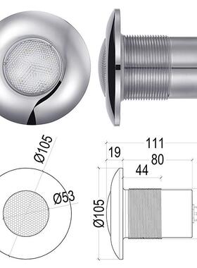 亚克力玻璃灯纤维泳池灯2MV七彩105M开FG-SS105孔PC蜂窝棱1镜水下