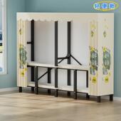 加深50CM柜985体折接叠衣免安装 布衣柜全焊架家钢用卧柜室金属结