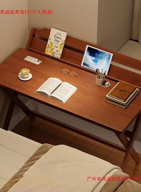 纯木可折叠桌学现代简约卧室家书用免安装儿童习桌橡AXA实胶木电