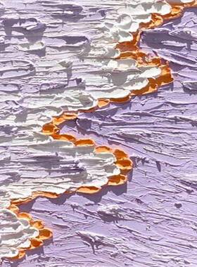 ASX顺丰海浪手风绘油奶画立体石英砂肌理画紫色装油玄幻饰小众艺