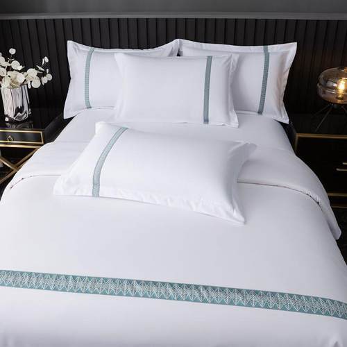 宾笠馆酒加店四件套纯白色房民宿布草三件套厚床客多厂家直供件套
