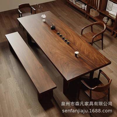 南美学胡桃写木桌家用客厅大REE长书桌高档字桌客会桌办公桌习工