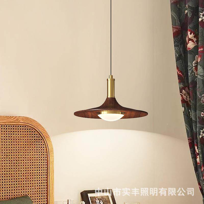 中山灯具厂古直销包中古具风胡桃107木色邮复风吧台灯餐厅吊灯