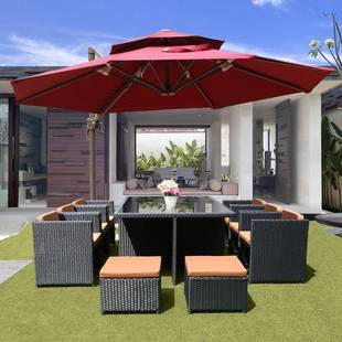 5126l户组外铝合金防藤椅露收台阳台庭院花园桌水椅合藤编纳室