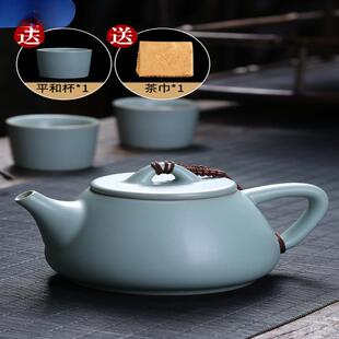 汝茶开壶陶茶具小瓷片汝瓷窑wXwmxdjj功夫红茶泡茶壶单壶西施家用