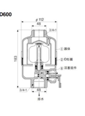 SMC耐尘埃、抗性强自动排水器D4246265-02AAD4002锈-03AD600-06
