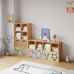 书35m加KLE深实木格子柜储组合柜书架电视柜物柜c收纳柜落地