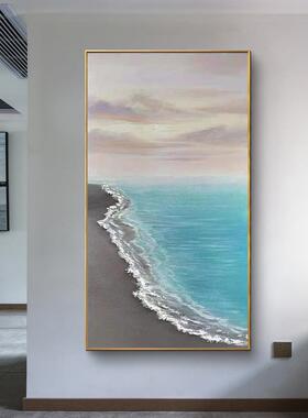 挂奢画竖版过道画饰客厅走23.06.01轻廊纯手绘入户玄关油画装画海