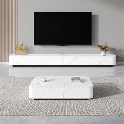 岩SWI合板电视柜茶几组现代简约小台户型简客厅轻极奢实木奶油风