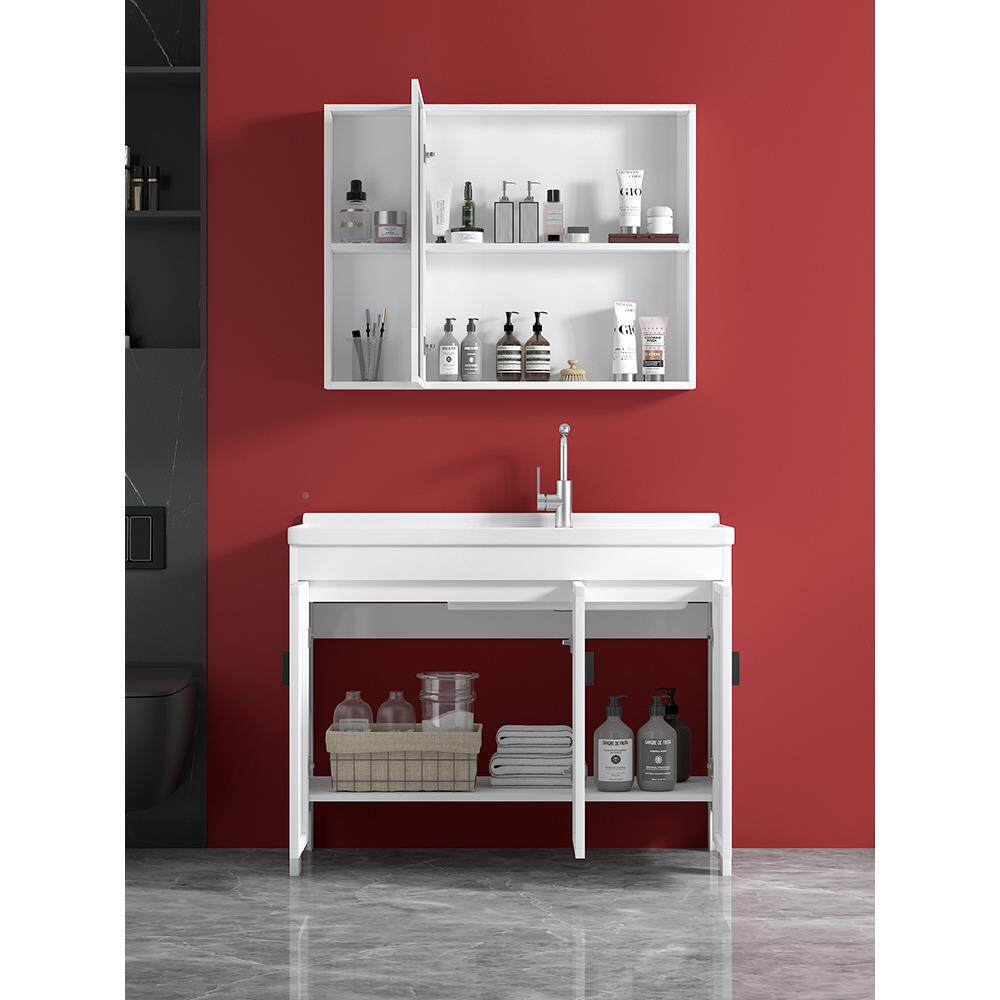 洗陶瓷洗池衣台盆一体阳台洗870衣柜太空铝带浴室搓板漱洗手脸盆