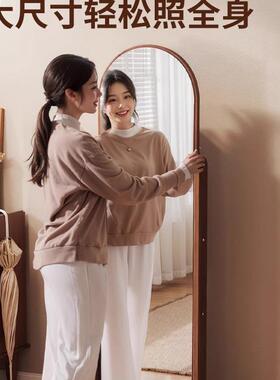 卧室试衣家用子一体镜旋转全身镜落XUZ地衣穿衣架洞镜洞板女生