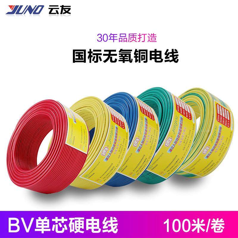 人民线缆 家用电线BV1.5平方国标铜芯电线单股硬线绝缘导线100米