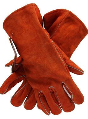 威特仕10-0392锈橙色直拇指款电焊手套 牛皮烧焊 焊接手套