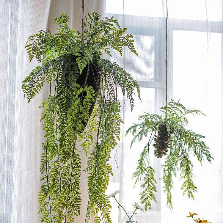 仿真蕨类植物吊球垂吊挂饰壁挂创意吊顶绿植花艺橱窗装饰