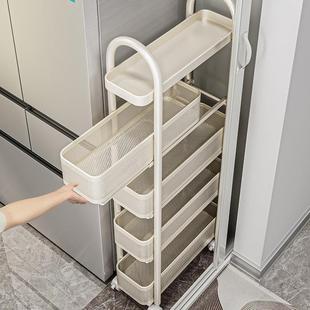 伟经厨房夹缝置物架冰箱侧面抽拉柜小推车多层调料极窄缝隙收纳柜