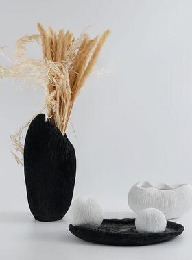 现代极简创意树脂珊瑚纹花瓶北欧家居样板房酒店客厅插花饰品摆件