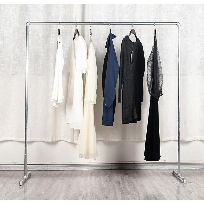 水管晾衣架 服装店挂衣架铁艺服装展示架 落地简易单杠家用龙门架