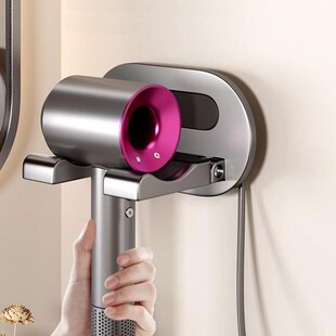 免打孔吹风机支架浴室壁挂式风筒收纳架卫生间可折叠电吹风置物架