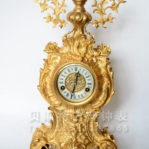 镀金花枝叶钟表|老式仿古机械座钟|上弦仿古董钟|台钟|挂钟|苏钟,家居饰品,座钟,淘宝优惠券,粉丝福利购,淘宝优惠卷