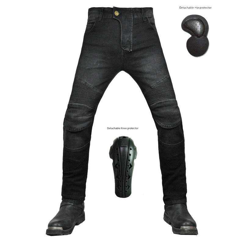 包邮四季机车赛车骑士直筒弹力牛仔裤防摔裤越野摩托车牛仔骑行裤