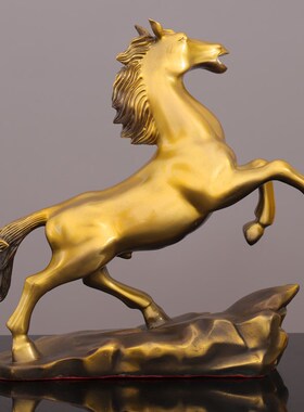 招财纯铜马到成功跃马摆件家居装饰品客厅办公室送朋友工艺品