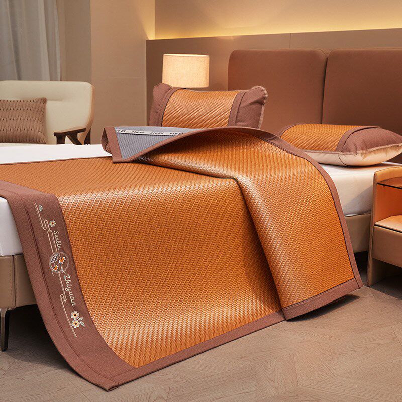 藤席凉席2024新款高端家用可折叠加厚pe夏天夏季三件套床席子定制,床上用品,藤席,淘宝优惠券,粉丝福利购,淘宝优惠卷