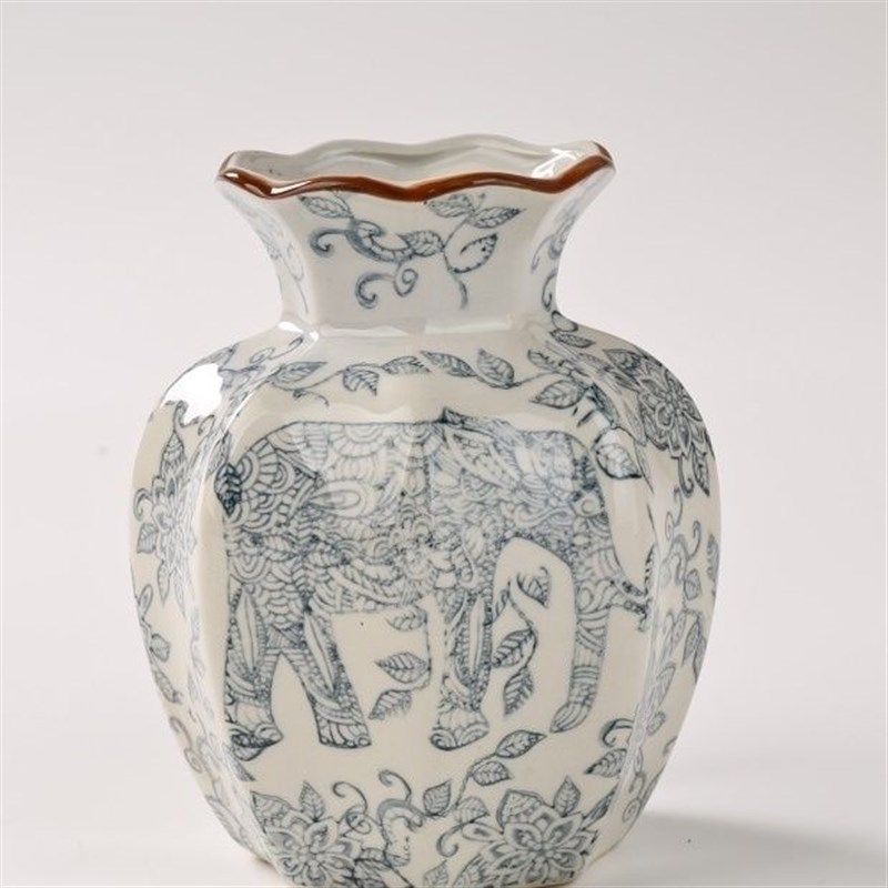 高级摆件芍药中式青花瓷陶瓷花瓶客厅复古装饰品水培玄关插花鲜花,家居饰品,花瓶,淘宝优惠券,粉丝福利购,淘宝优惠卷