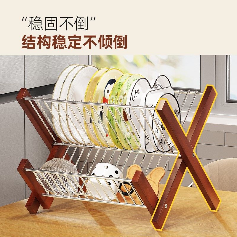 中古碗碟沥水架304不锈钢厨房可折叠置物架家用碗盘水杯收纳架子,厨房/烹饪用具,碗架,淘宝优惠券,粉丝福利购,淘宝优惠卷