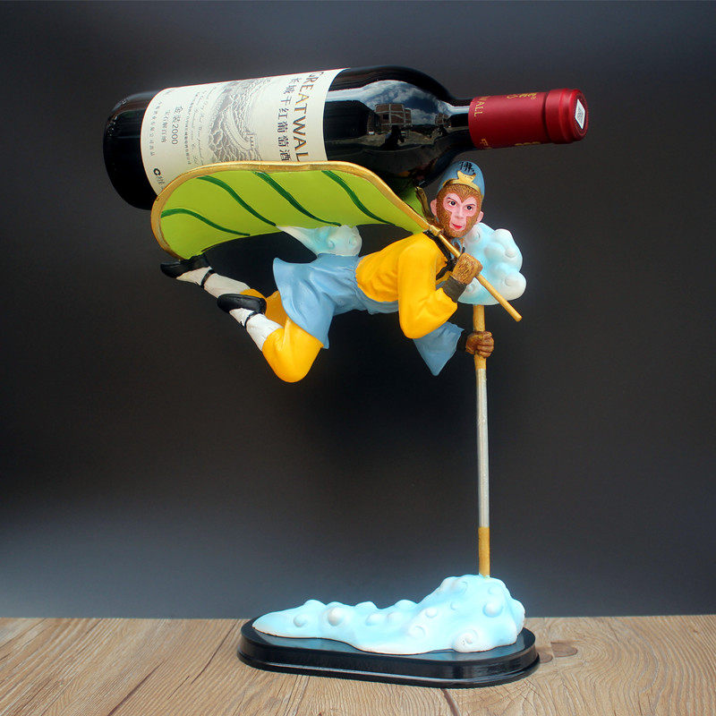 创意家居客厅餐厅酒柜西游记孙悟空红酒架中式人物艺术品装饰摆件