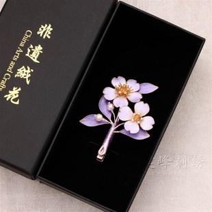 苏州非遗手工绒花发夹边夹蚕丝线送妈妈老师毕业季礼物旗袍配饰