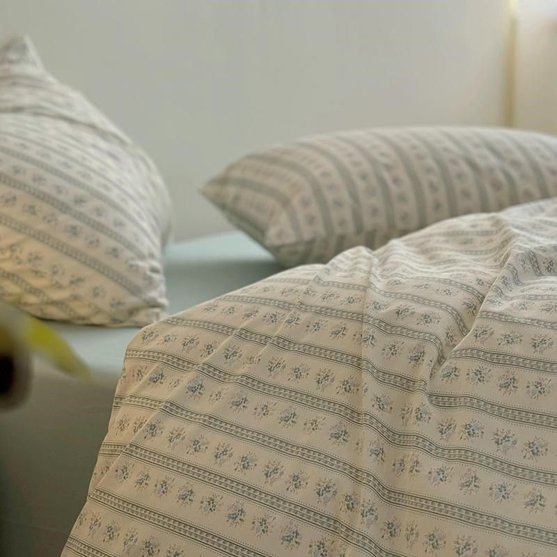 复古田园小碎花床上纯棉四件套1.8米全棉床单被套单人150x200x230,床上用品,被套,淘宝优惠券,粉丝福利购,淘宝优惠卷