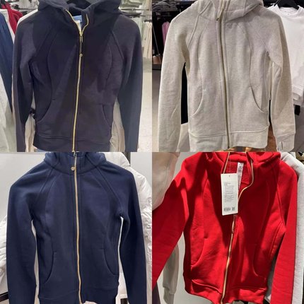 代购直邮 lululemon Scuba系列薄绒修身全拉链运动连帽衫卫衣现货