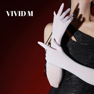 栩秘「纱」丝滑超薄五指手套油亮性感高弹透气纯色高质量连袖 丝袜