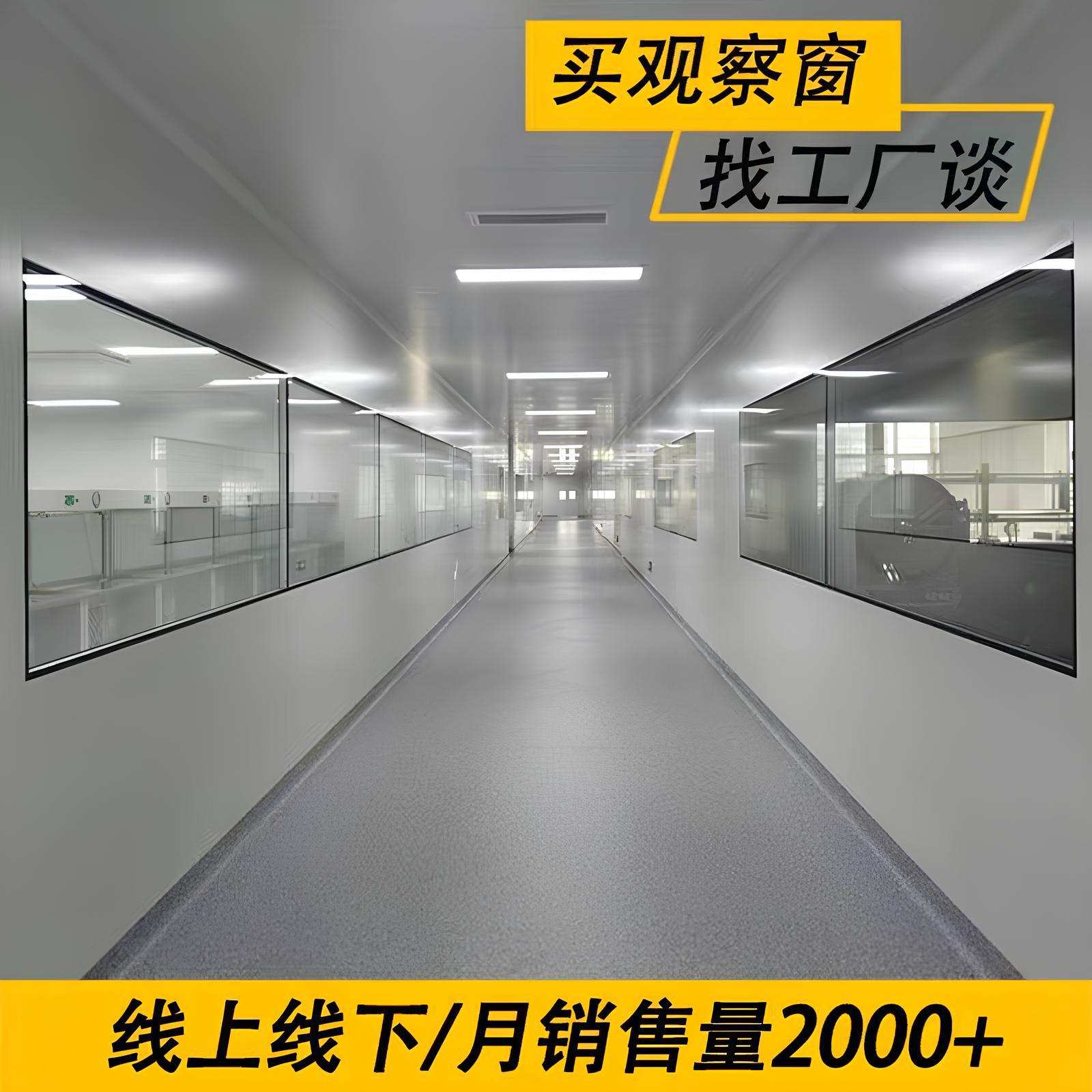 车间洁净窗实验室成品双层钢化玻璃固定窗中空玻璃推拉窗高透光