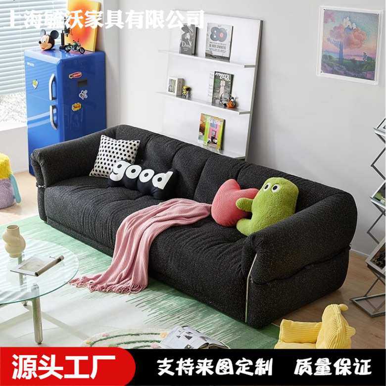中古风黑色布艺三人位沙发设计师款大小户型客厅创意点彩复古沙发,3C数码配件,摄像机配件,淘宝优惠券,粉丝福利购,淘宝优惠卷