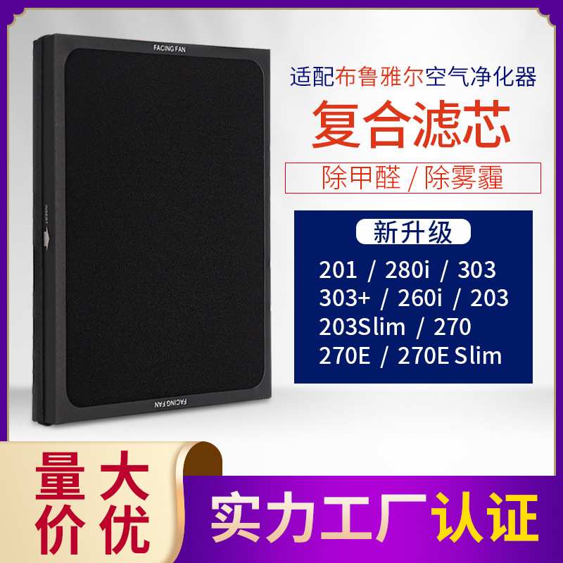 过滤网滤芯 适配布.鲁雅尔空气净化器 203/303/270E 复合型