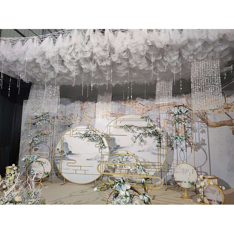 2019新款婚庆道具梦里香中式铁艺屏风忆江南路引背景装饰婚礼摆件