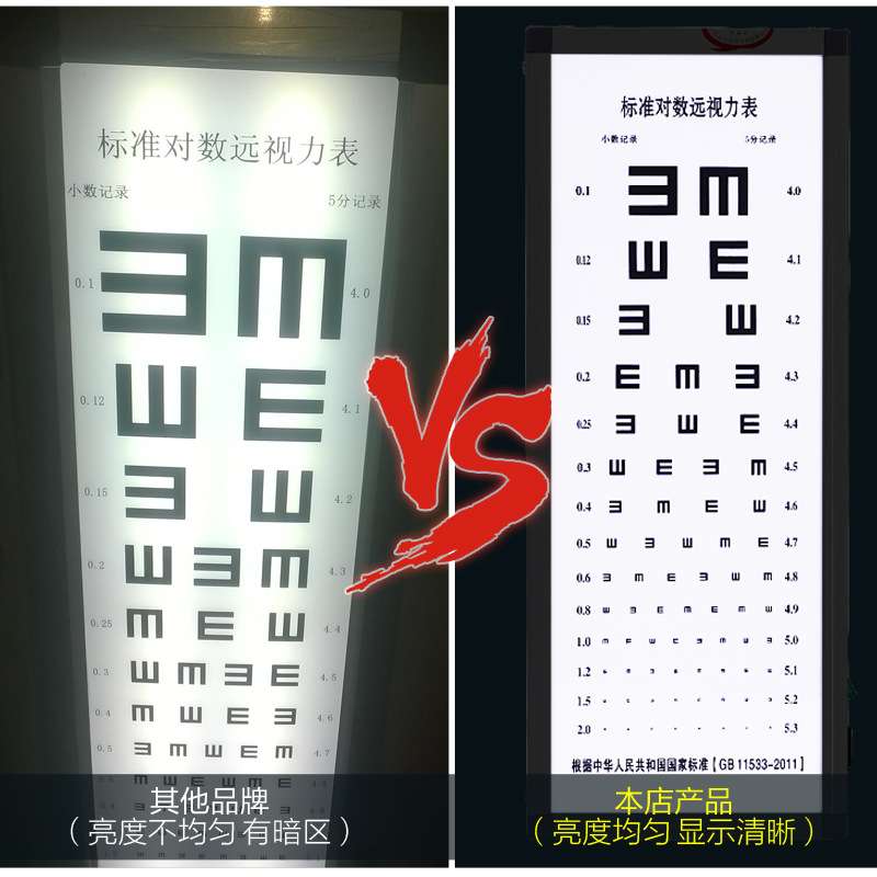 对数视力表灯箱标准家用幼儿园5米2.5led遥控成人儿童测视力灯箱