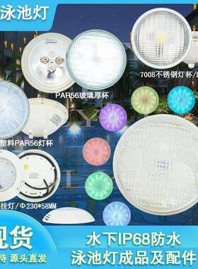 跨境led泳池挂灯防水par56灯杯灯泡替换光源水下水底灯现货