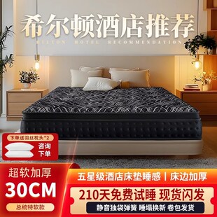 席梦思乳胶床垫家用卧室独立弹簧记忆棉软硬适中30cm加厚酒店软垫