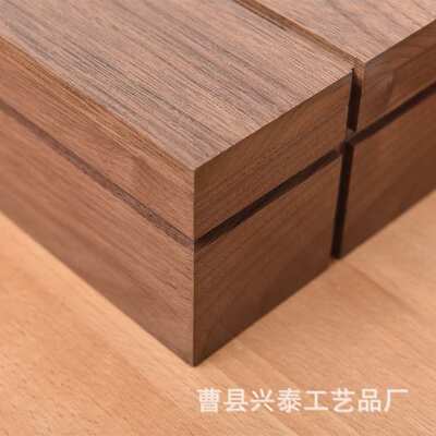 黑胡桃木抽纸盒客厅桌面纸巾盒办公室日式纸巾盒简约木质收纳木盒